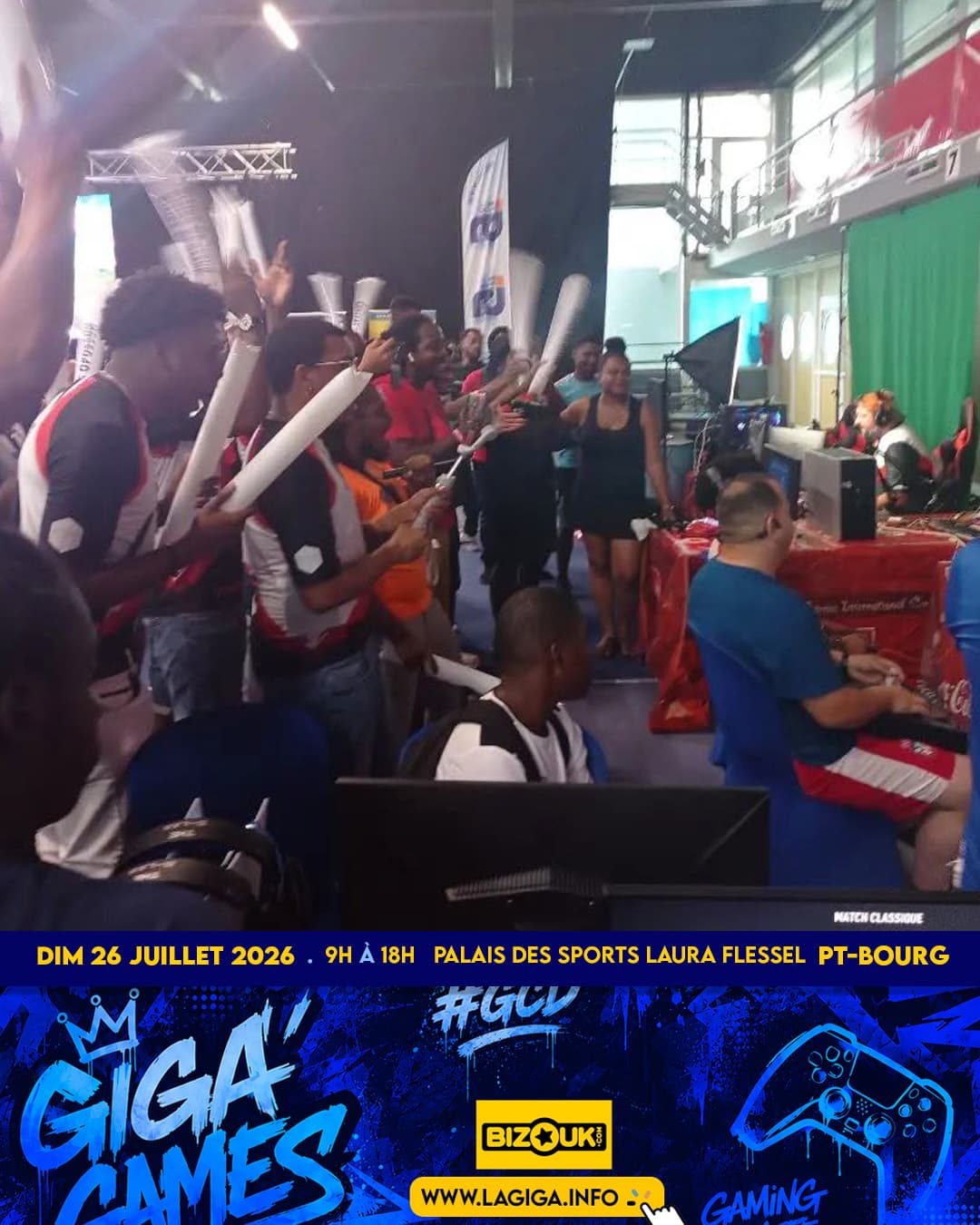 The crowd cheering during a stage activity