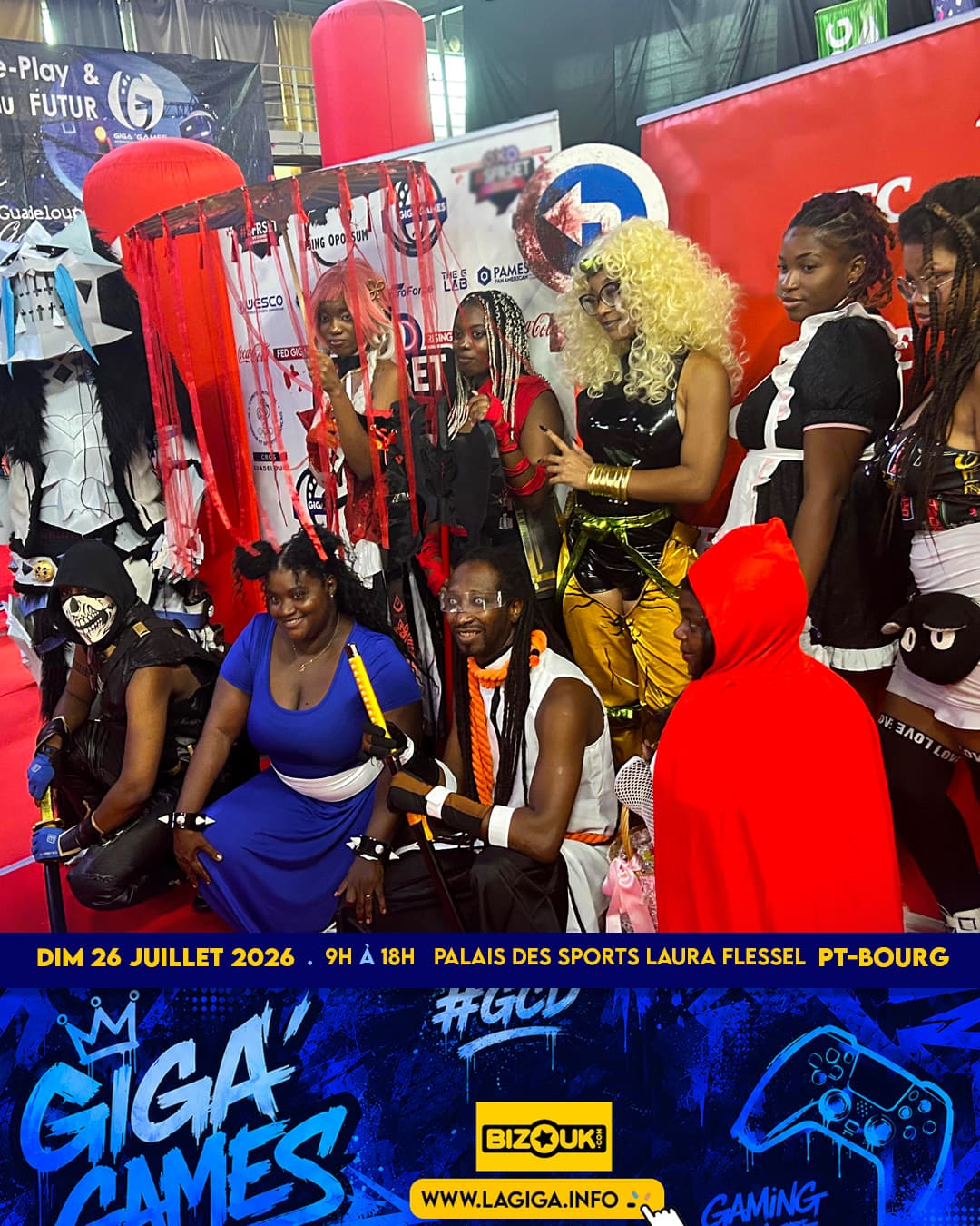 Group of cosplayers in costume